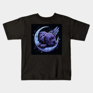 Staffy On The Moon Kids T-Shirt